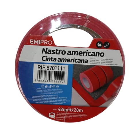 Nastro americano Emi 48 mm x 20 m rosso  8701111