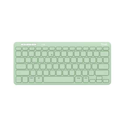 Tastiera wireless compatta multidispositivo Trust Lyra verde. Utilizza questa tastiera per il tuo computer, tablet o smartphone senza lacci di cavo. 8713439251425 | initpc.it