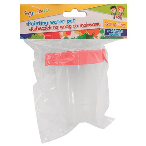 Bicchiere antigoccia con coperchio per pittura trasparente da 150 ml, disponibile in vari colori, marchio Gimboo. 5901503686850 | initpc.it