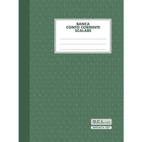 Registro conto corrente banca scalare 20 fogli 17x23 cm 8032611900723