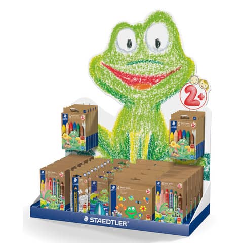 Espositore da banco Staedtler Noris Jumbo, contenente 32 matite diverse e colorate, ideale per la presentazione di un'ampia gamma di opzioni creative. 4007817087237 | initpc.it
