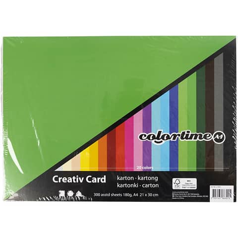 Cartoncino colorato creativ premium da 300 fogli in a4 180 g/m2 5707167863015