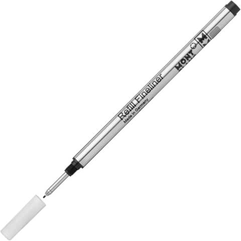 Ricariche per penna fineliner Montblanc, confezione da 2 pezzi in colore nero, marchio MB128246. 4062037052687 | initpc.it