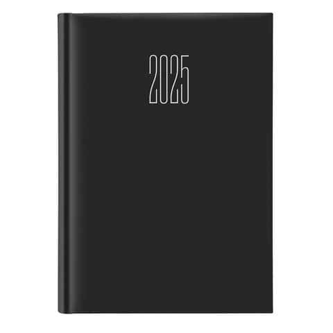 Agenda giornaliera 2025 gommato 17x24cm nero 8051270082908