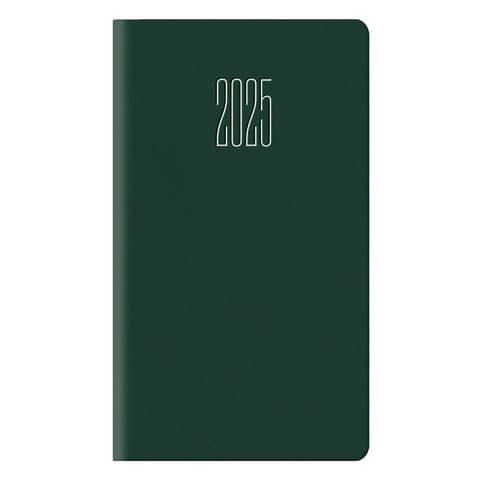 Agenda settimanale 2025 verde gommato, 8x14 cm, modello castelli 8051270081758