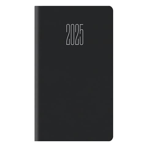 Agenda settimanale 2025 nero, gommato, 8x14 cm 8051270081765