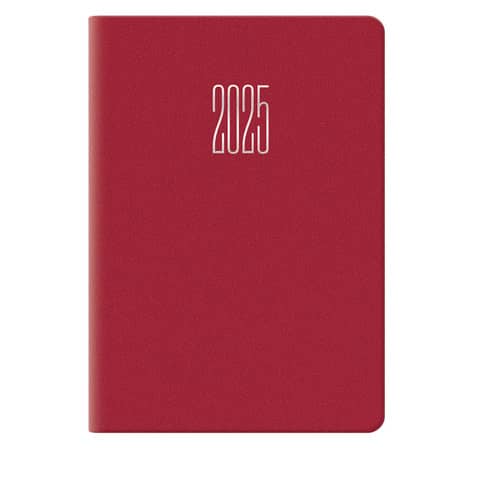 Agenda 2025 bigiornaliera gommato rosso 6,6x9,9 cm 8051270081338