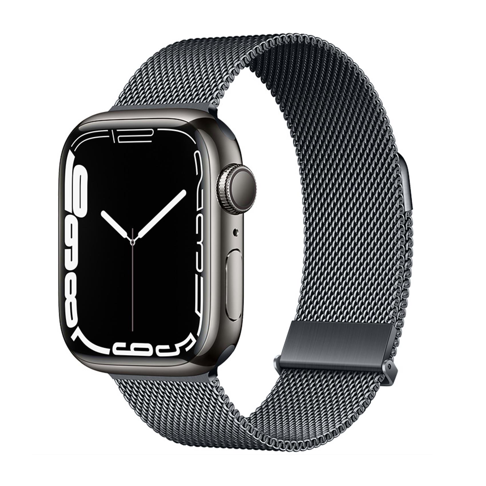 Cinturino apple watch 42/44/45mm maglia milano dark silver acciaio 8021735212119