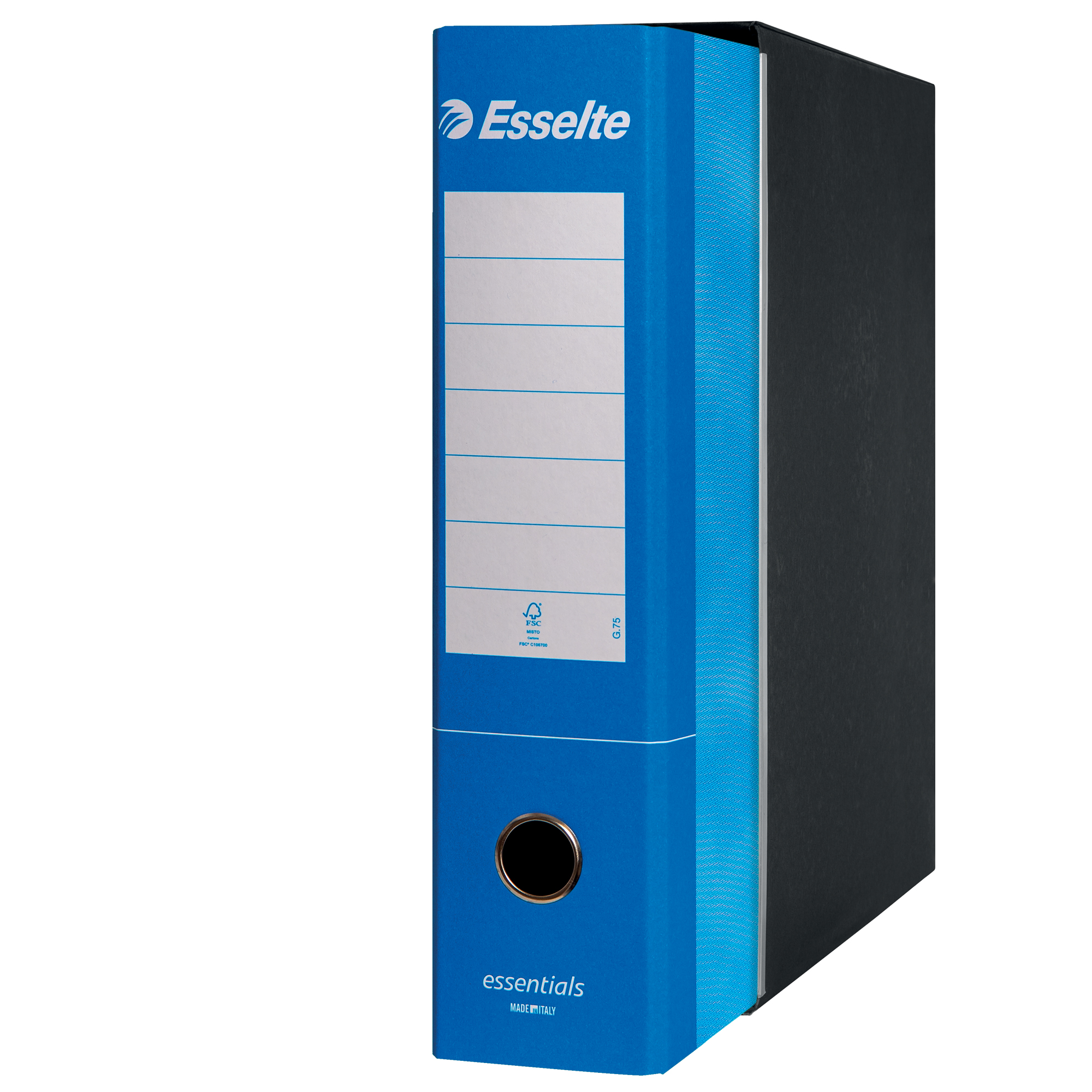 Registratore azzurro esselte g75 con dorso 8 cm e protocollo 23x33 cm 18004157577582