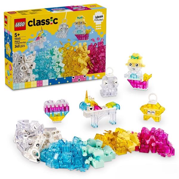 Scatola magica trasparente lego classic 11040 con 340 pezzi colorati 5702017822211