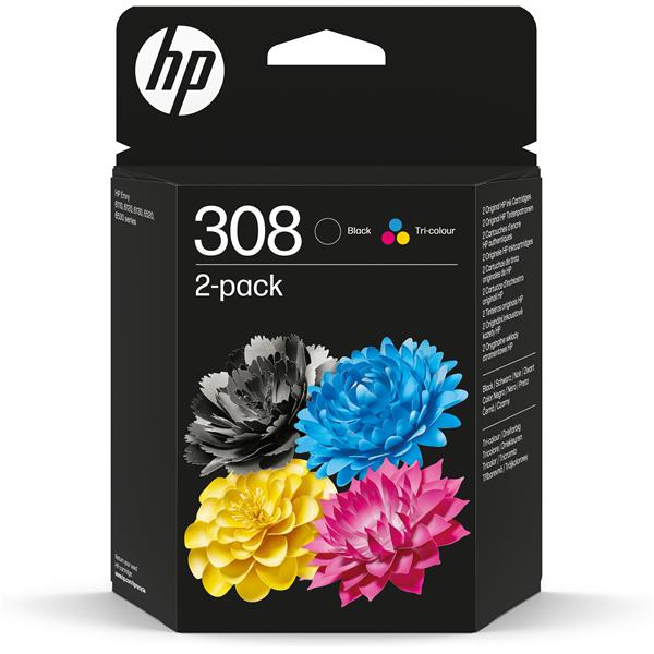 Cartucce inchiostro hp 308 nero tricromia originali 196786390135
