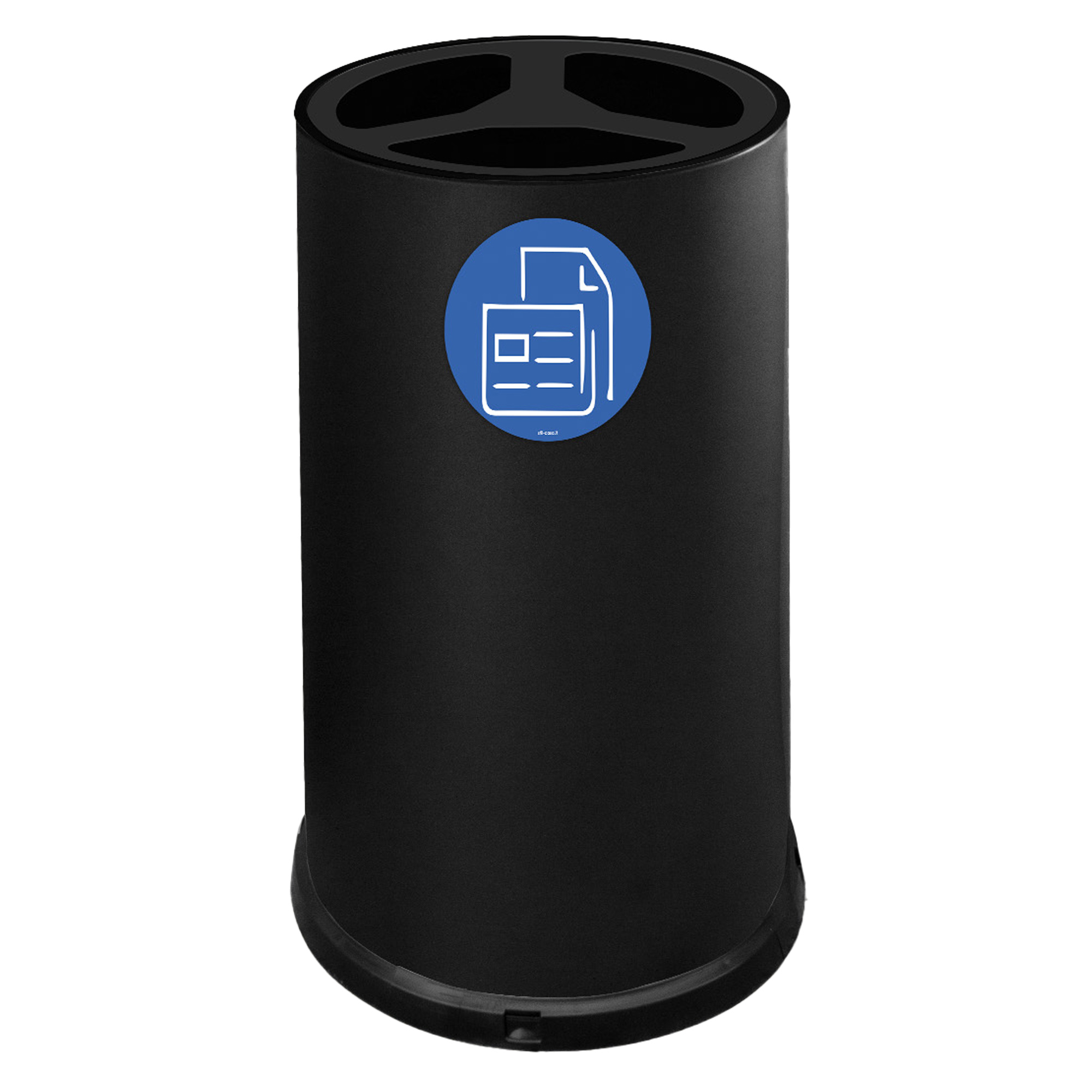 Bidone tondo 3 scomparti in acciaio nero di stilcasa da 100l 8033630037964