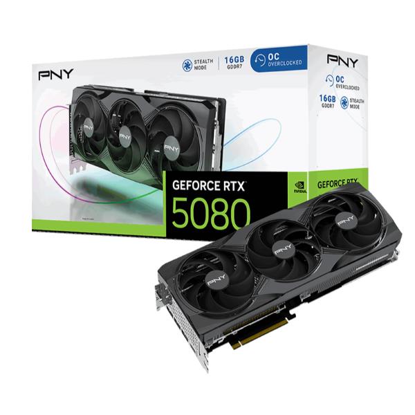 Pny geforce rtx 5080 overclocked triple fan 16gb gddr7 4718006457297