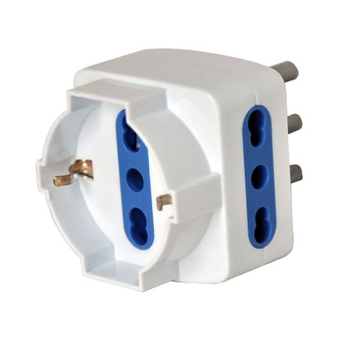 Adattatore di rete triplo schuko bianco con prese multiple 8006012315899