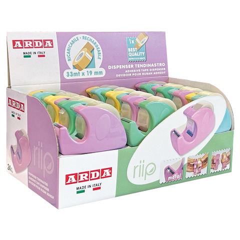 Esposto di nastro adesivo portatile con lama 24 pezzi tendina 8007024501607