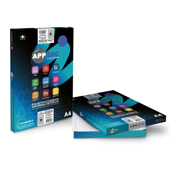 Etichette adesive bianche 210x148.5 millimetri da 100 fogli apptac 8051414265099