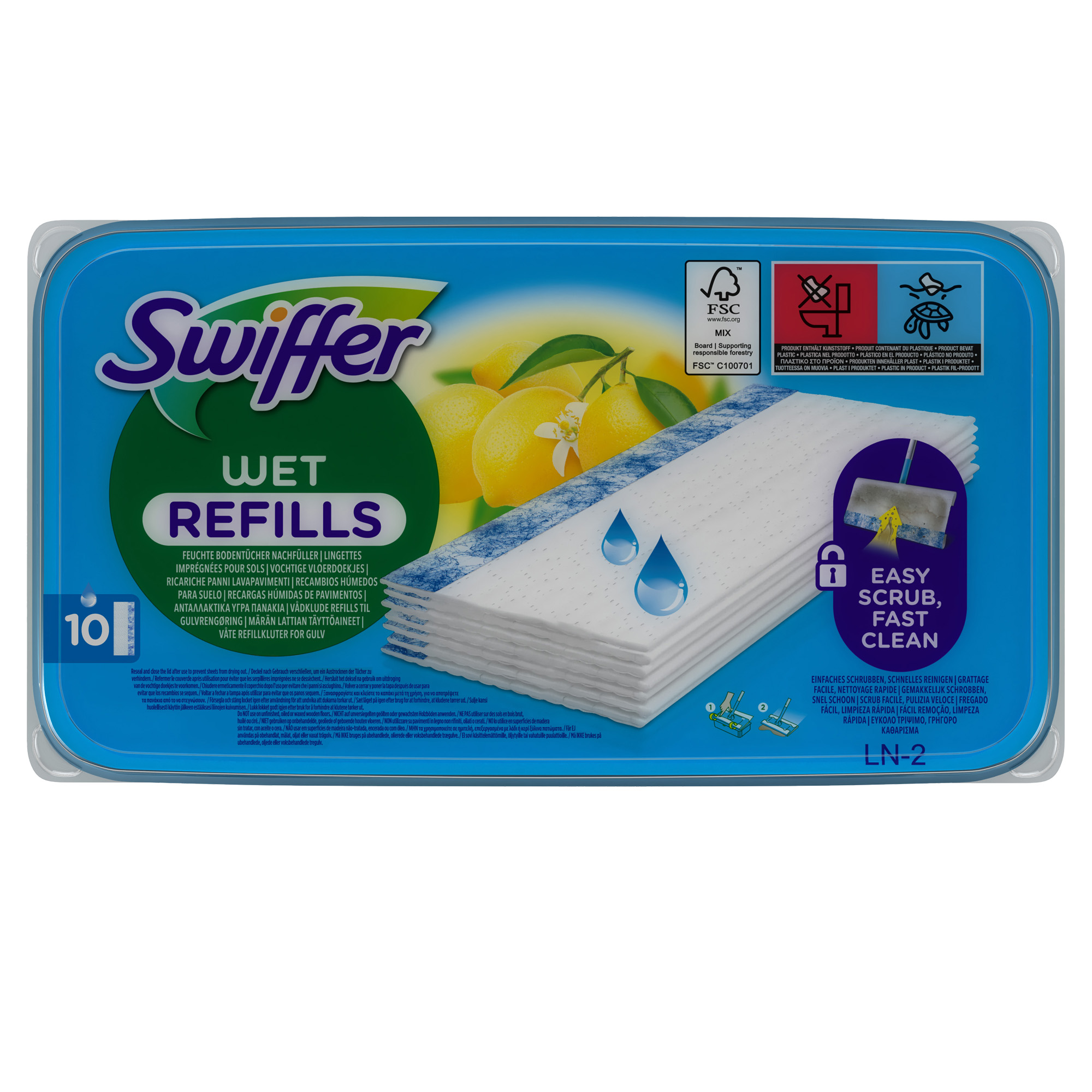 Swiffer panni lavapavimenti wet limone 10 pezzi 8700216672115