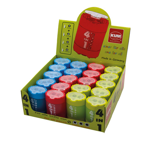 Espositore 20 temperamatite 4 in 1 grande kum k1028321 colori 4064900150599