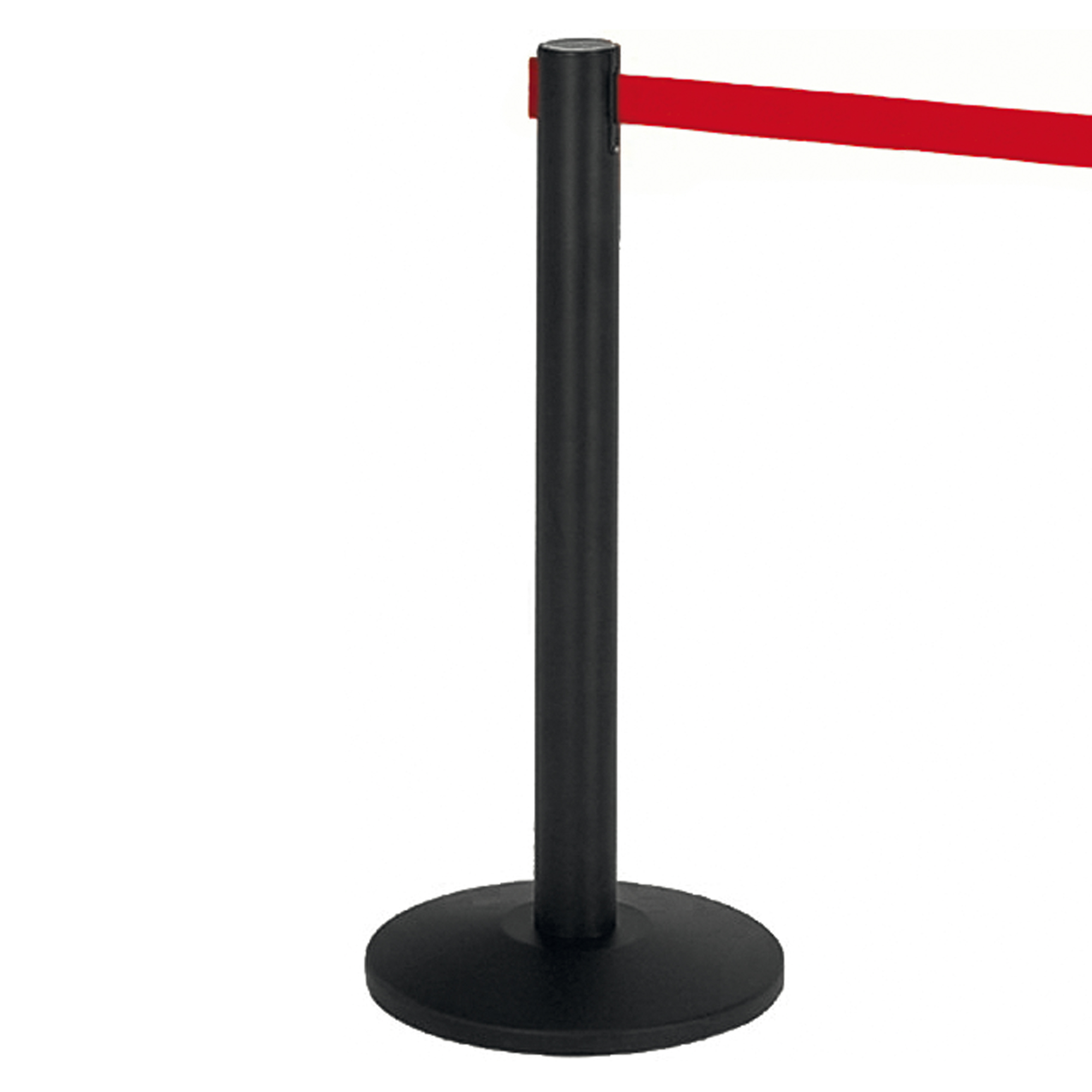 Colonnina segnapercorso alfa nera 95cm nastro rosso 2m medial 8033433777340