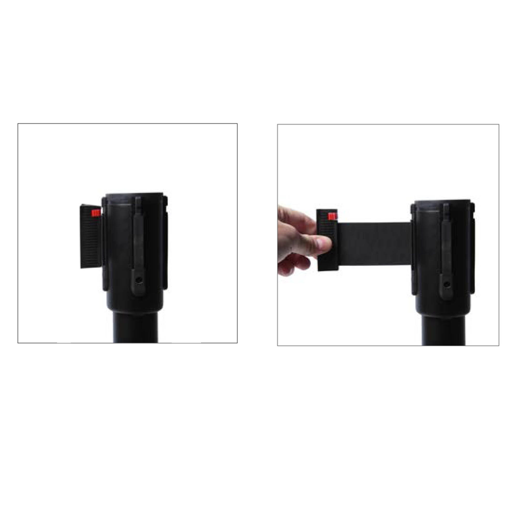 Colonnina segnapercorso nero con nastro retrattile da 250 cm studio t 8596052027529