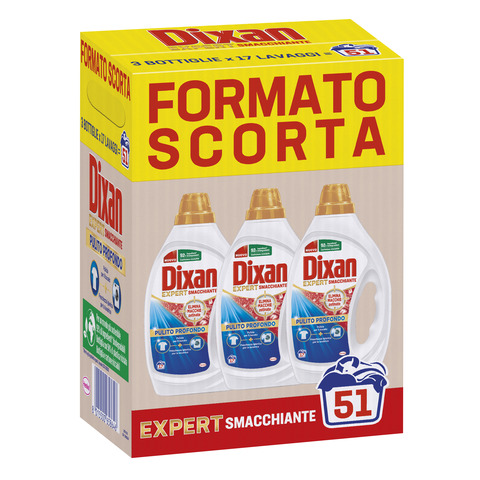 Dixan expert detersivo liquido smacchiante 17 lavaggi kit k00134 8015100578924