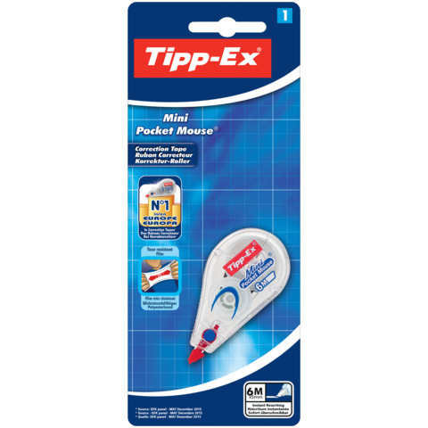 Tipp-ex correttore mini pocket mouse da 5 mm x 6 m in blister 0070330512061