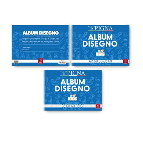 Album da disegno pigna kids bianco 7x24 cm pagine carta 80g confezione 8005235352803
