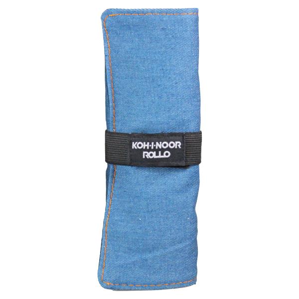 Astuccio arrotolabile in jeans azzurro con 24 scomparti e zip 8032173021690