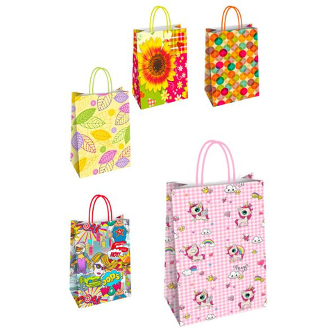 Borsa shopper florio in carta colorata 26x12x35 cm da 25 pezzi 8001294873198