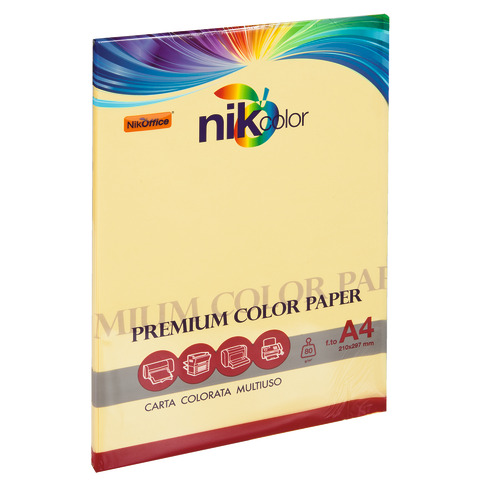 Carta colorata a4 80g 100f 5 colori pastello nikoffice 8033593016679
