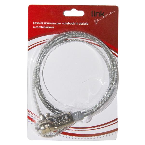 Cavo sicurezza antifurto notebook 1,5 metri acciaio 8028400066480
