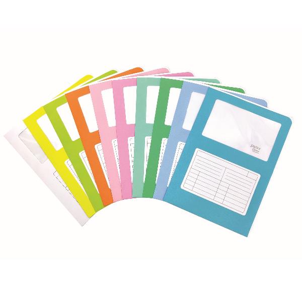 Cartella plastica cf20 sintex cromo finestra 22x31cm colori assortiti 8007758022508