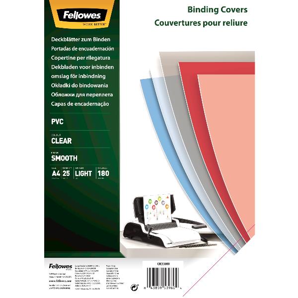 Copertina in pvc trasparente a4 da 180 micron, confezione da 25 pezzi. 0043859539604