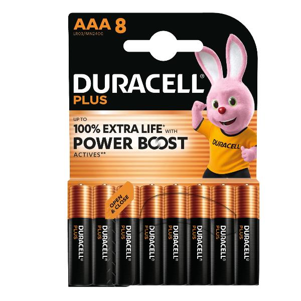 Pile duracell plus powerboost ministilo aaa confezione da 8 pezzi 5000394176768