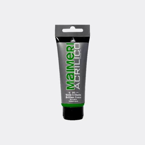 Colore acrilico maimeri 75ml verde brillante satinato chimica stabile 8032810132482