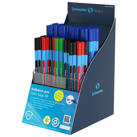 Espositore penne schneider 80 pezzi slider edge assortiti colori vari 4004675125323