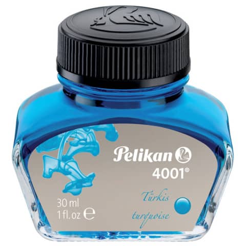 Inchiostro pelikan 4001 da 30 ml di colore turchese per stilografiche. 4012700311894