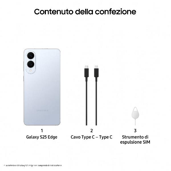 Samsung galaxy s25 edge smartphone da 256gb con fotocamera da 200mp 8806097351023