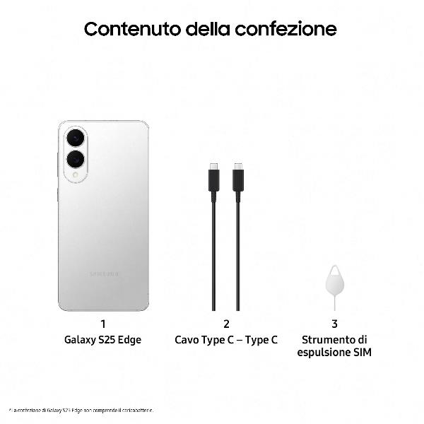 Samsung galaxy s25 edge da 12gb+256gb in titanio argento. 8806097326205