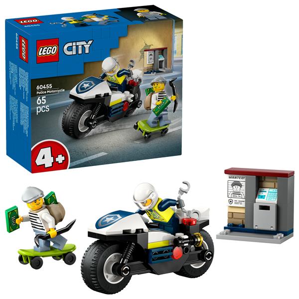 Inseguimento moto polizia lego city 60455 costruzione completa 5702017812458