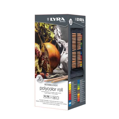 Matite colorate lyra polycolor da 24 colori in astuccio arrotolabile 4084900009093