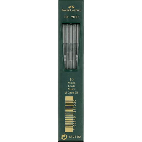 Mine faber castell super polymer 2mm 2b 10 pezzi per disegno 4005401271024