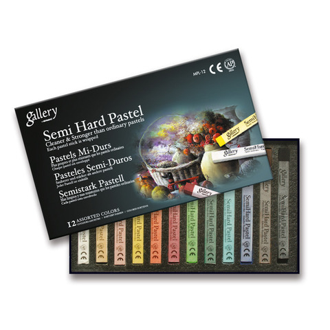 Pastelli quadrati semi-duri da 12 colori assortiti per arte e disegno 8004957092325