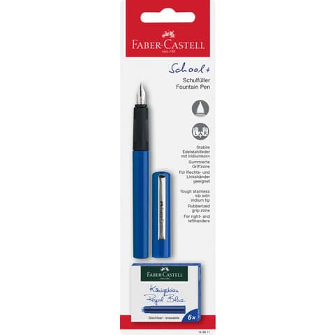 Penna stilografica faber castell con tratto medio in resina nera 4005401498094