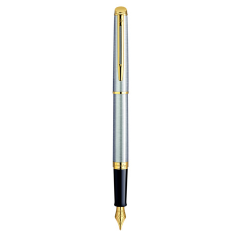 Penna stilografica waterman hemisphere acciaio inox oro 23k blu 3501170920336