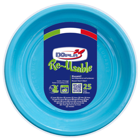 Piatti frutta ps riutilizzabile ø170mm turchesi 25pz 8005090017527