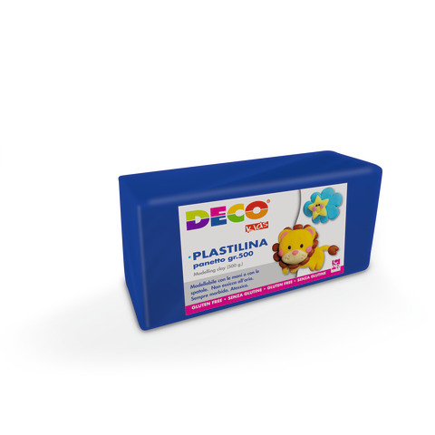 Plastilina deco da 500 grammi colore blu, atossica e modellabile. 8004957070286