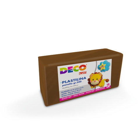 Plastilina deco marrone atossica da 500 grammi senza glutine 8004957070309