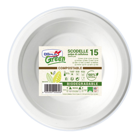 Scodella polpa dopla green 450ml bianca conf 15pz 8005090009898