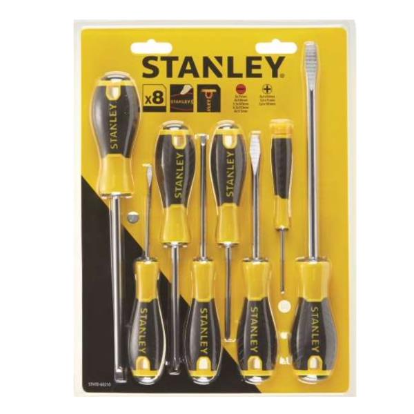 Stanley set 8 pezzi giraviti professionali con impugnatura ergonomica 3253560602109